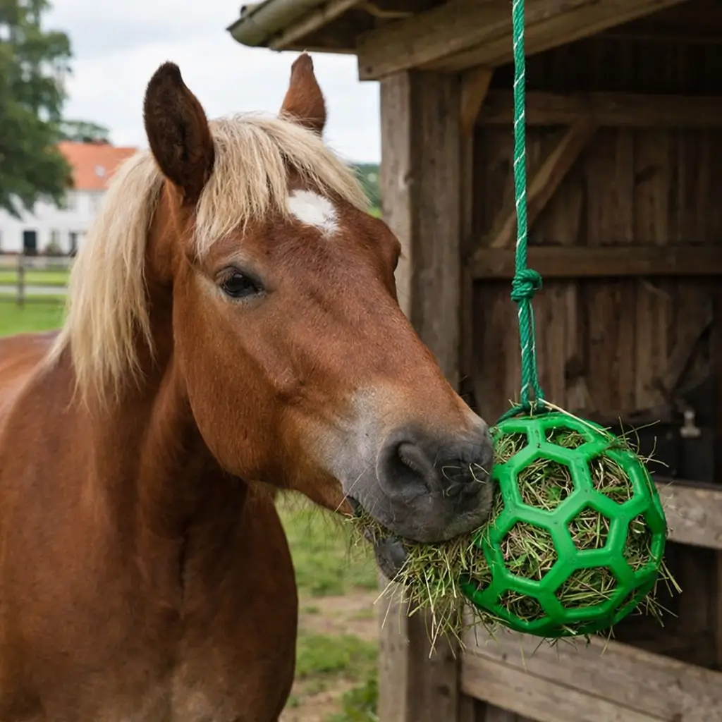 Futterball für Pferde & Ziegen | Heuball zur Beschäftigung im Stall – Bild 2