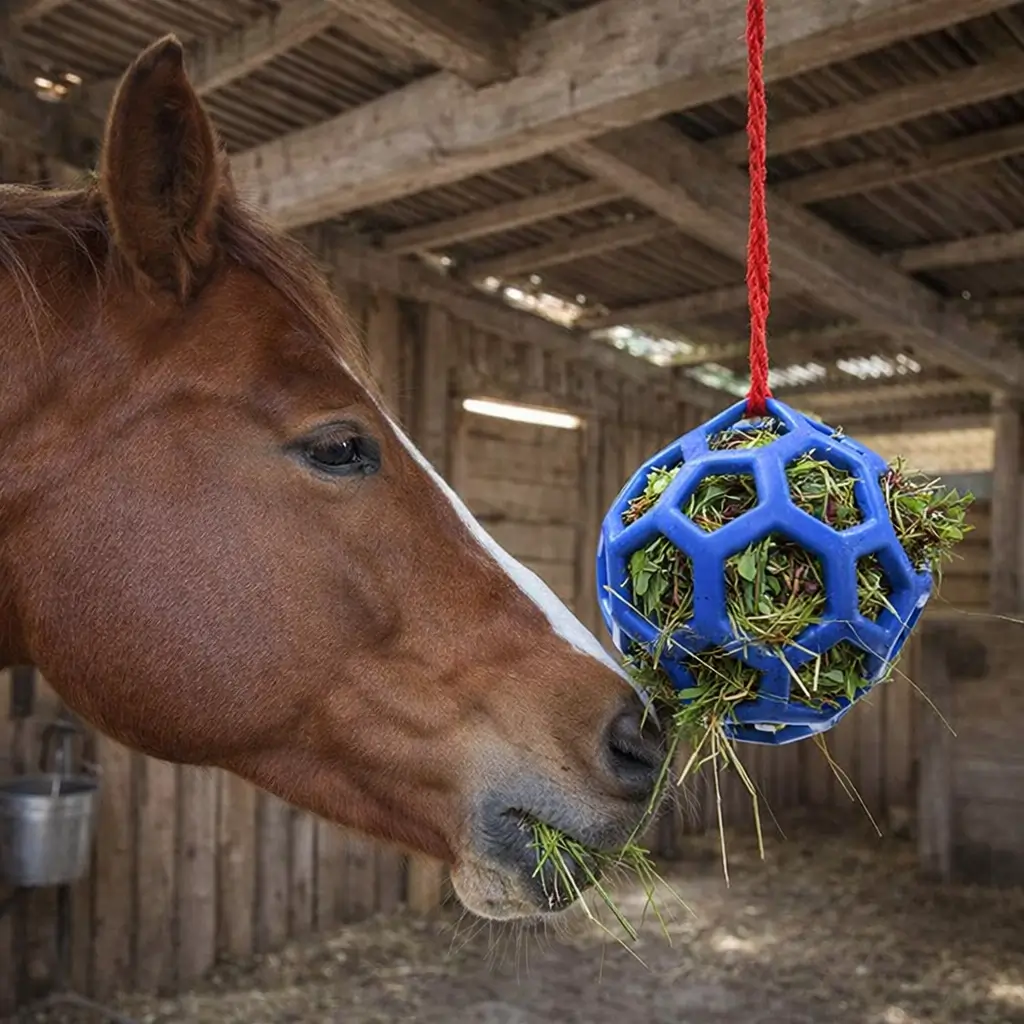 Futterball für Pferde & Ziegen | Heuball zur Beschäftigung im Stall – Bild 6