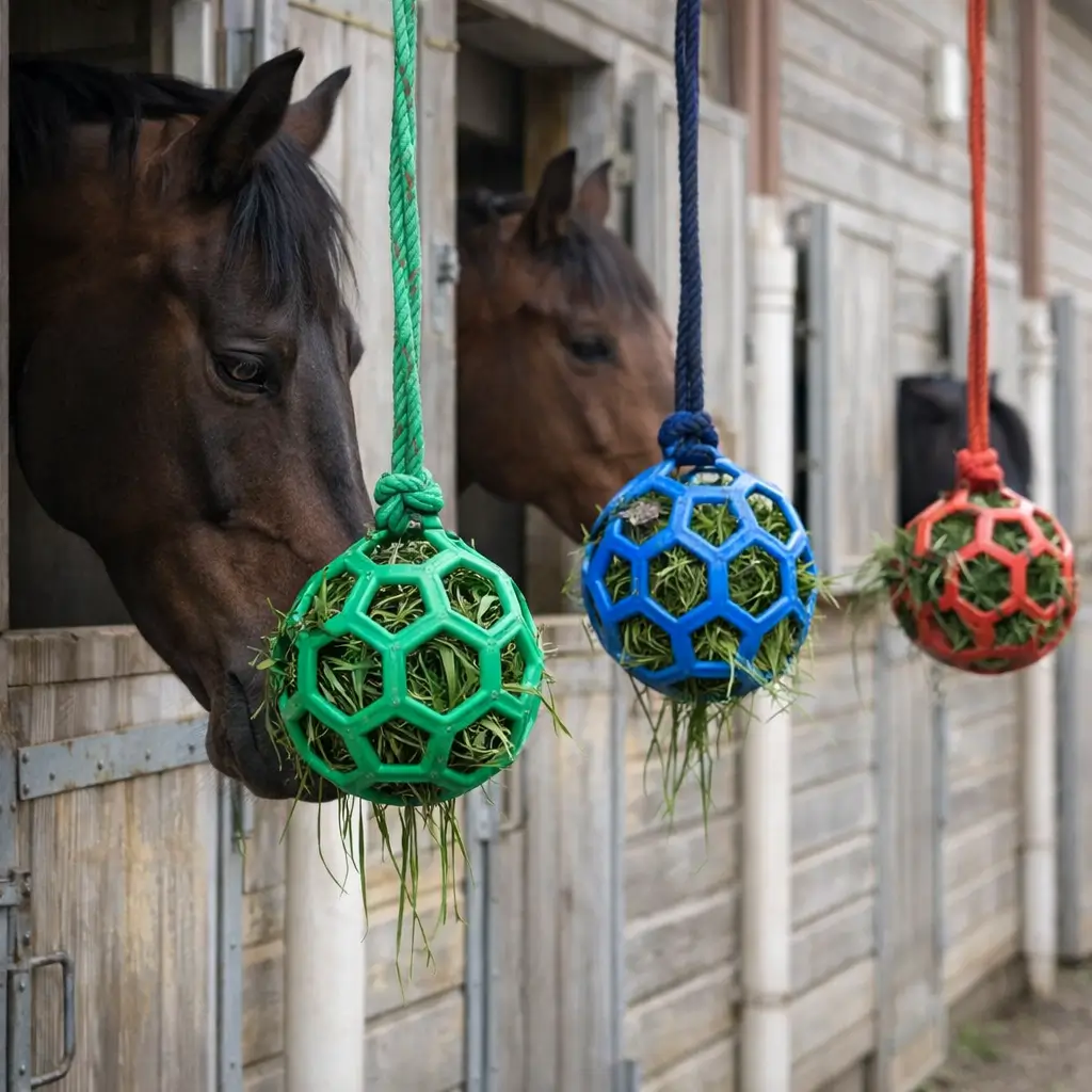 Futterball für Pferde & Ziegen | Heuball zur Beschäftigung im Stall – Bild 5